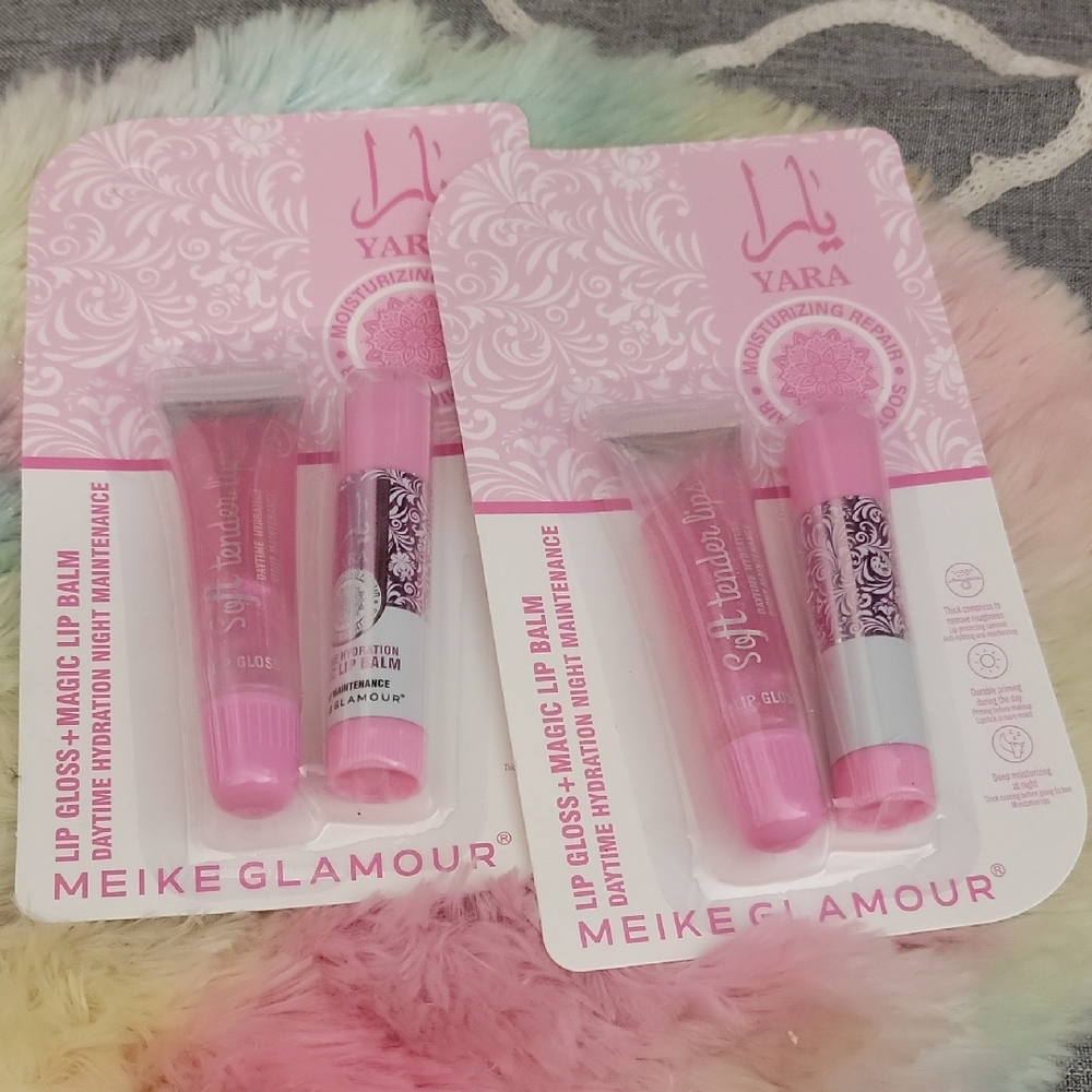 Yara Meike Glamour Lip Gloss & Balm Set - Pink Delight Set Of 2